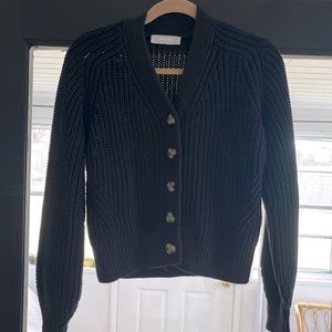 Everlane The Texture Cotton Cardigan, Black, Small